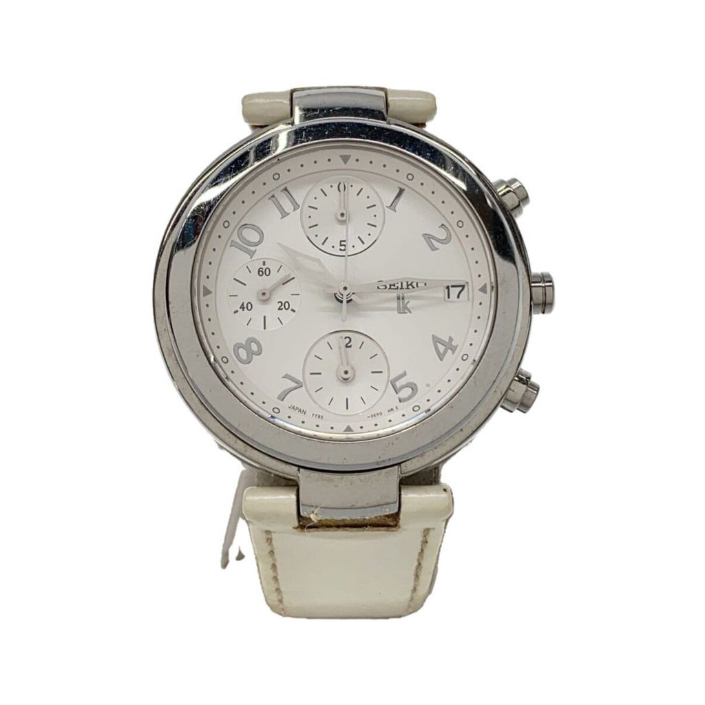 Seiko(K) นาฬิกาข้อมือ Seiko Womens Quartz Analog Leather Wht 7T92-Oeeo ส่งตรงจากญี่ปุ่น มือสอง
