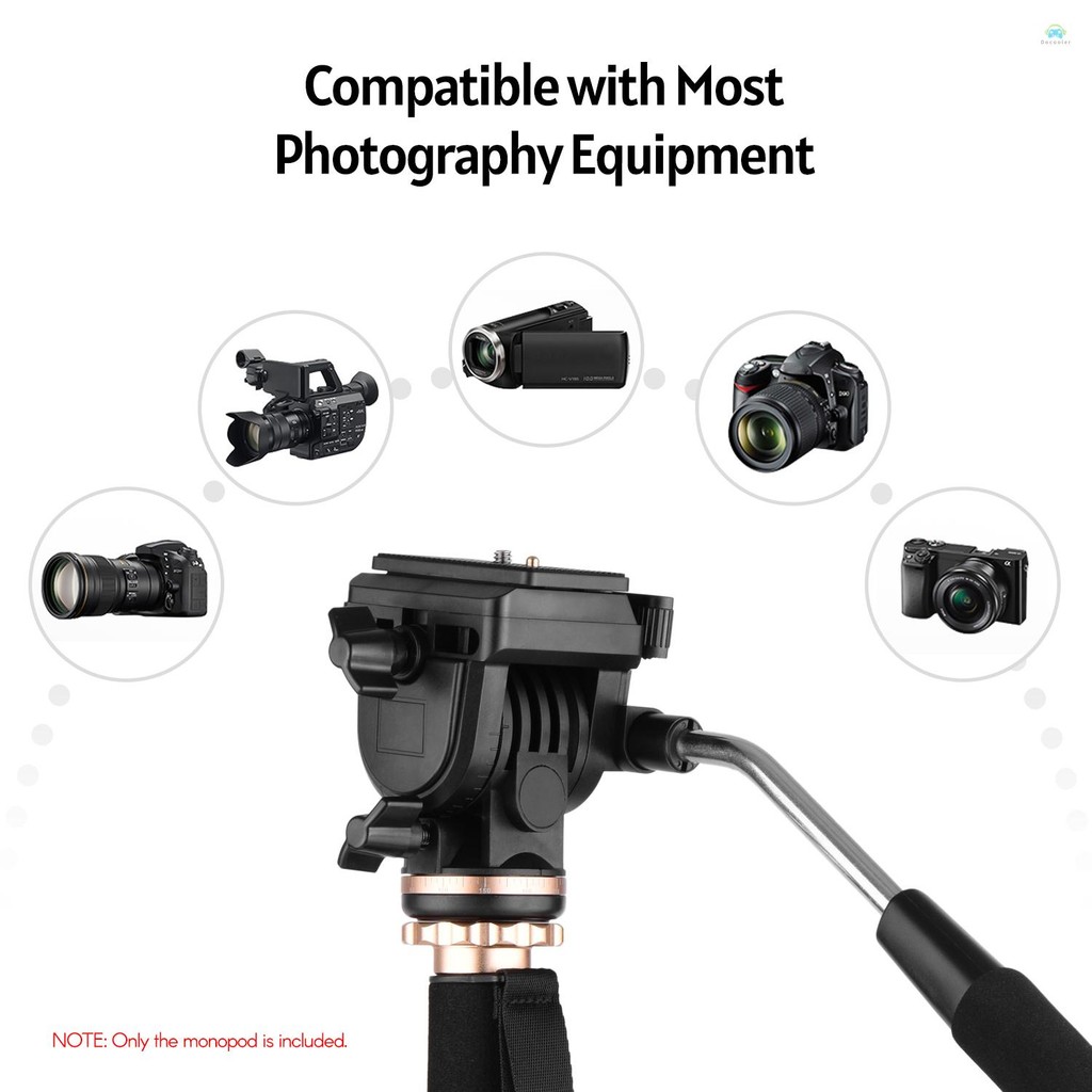 Yb2 Monopod Andoer 173 ซม./68 นิ้วการถ่ายภาพ Monopod ขาตั้งอลูมิเนียม 6 กก.ความจุที่ถอดออกได้ 3 ขาขาตั้งฐาน Pan Tilt Fluid หัวพกพา