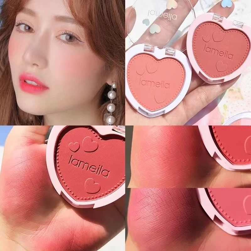 Lameila บลัชออนรูปหัวใจ โทนส้ม-ลูกพีช กันน้ำ ติดทน thumbnail 6