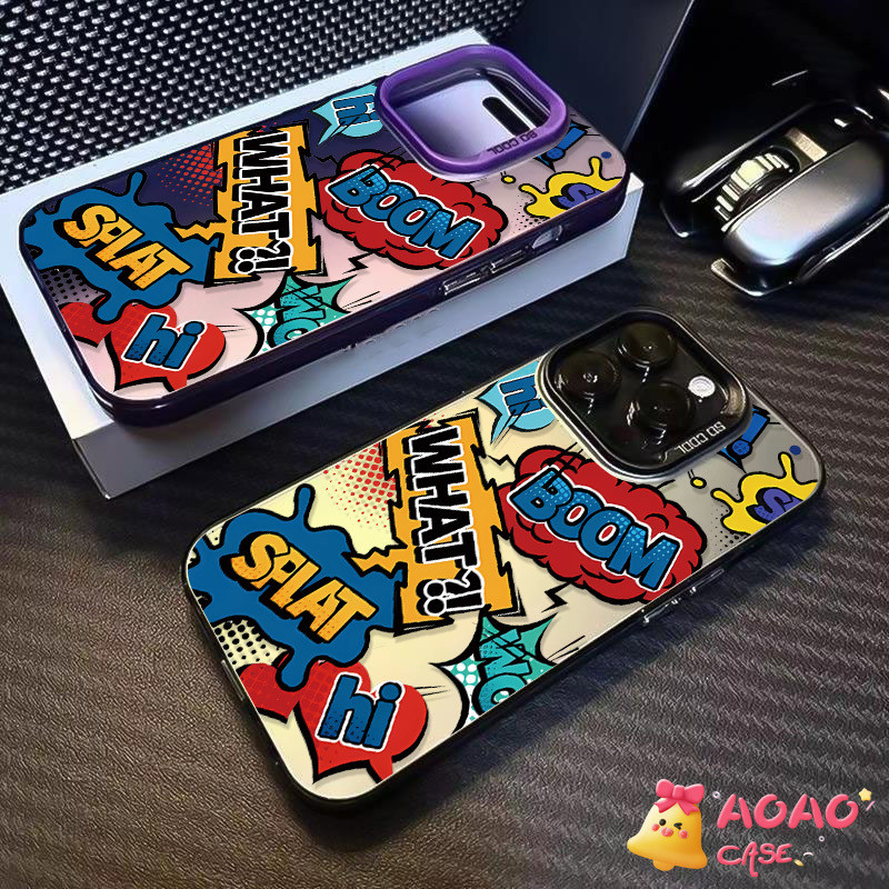 กราฟฟิตีตัวอักษรบูมบูมตลก ๆ เคสiPhone 7Plus 16 11 13 15 12 14 Pro Max 16Plus 8Plus XR 16 7 15 8 Plus X XS Max SE 2020