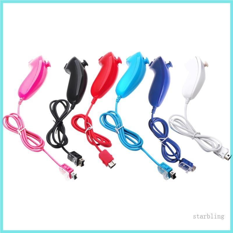 Star Video Game Controller Handle ซ้ายมือ Nunchuck คอนโซลโค้งสําหรับ Wii Gamepad