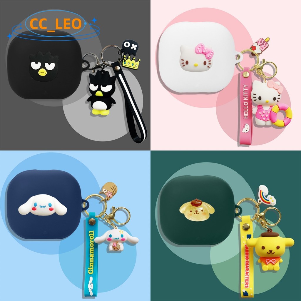 For Anker Soundcore Liberty 4 Pro Case Cute Sanrio Keychain Soundcore Liberty 4 Pro Silicone Soft Ca