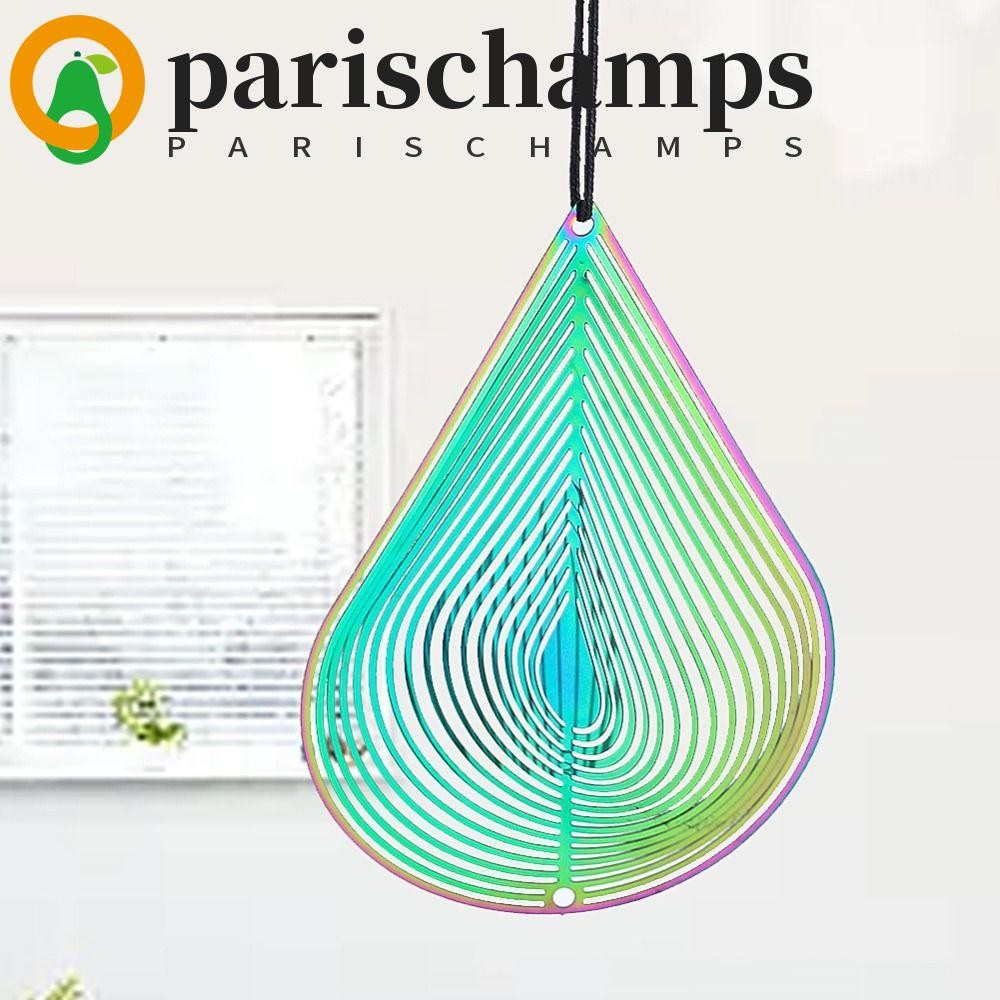 Parischamps Wind Spinner Catcher, 3D Gradient Color Wind Chime Pendant, Funny Flowing Light Effect สแตนเลส Creative Dynamic หมุน Wind Chimes Party