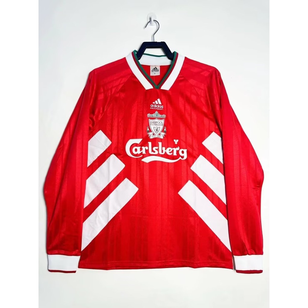 1993/95 Liverpool Home Away Vintage แขนยาว BreathableJersey S-XXL แห้งเร็วกีฬาเสื้อยืดเสื้อฟุตบอล