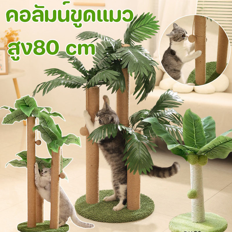 พร้อมส่ง😻คอลัมน์ขูดแมว สูง80 cm เสาลับเล็บแมวได้ คอนโดแมว มัลติฟังก์ชั่น กรอบปีนแมว ทนต่อการขีดข่วน ของเล่นแมว