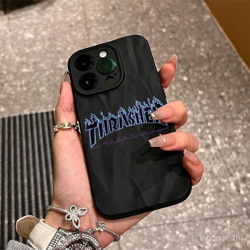 เปลวไฟตัวอักษรเนื้อกรณีโทรศัพท์เหมาะสำหรับ Apple SHELL iPhone 15PROMAX 15 14 13 12 11 PRO MAX 14pro XR xsmax 7พลัส8พลัส13PROMAX 14บวกป้องกันการล่มสลายเกราะป้องกัน