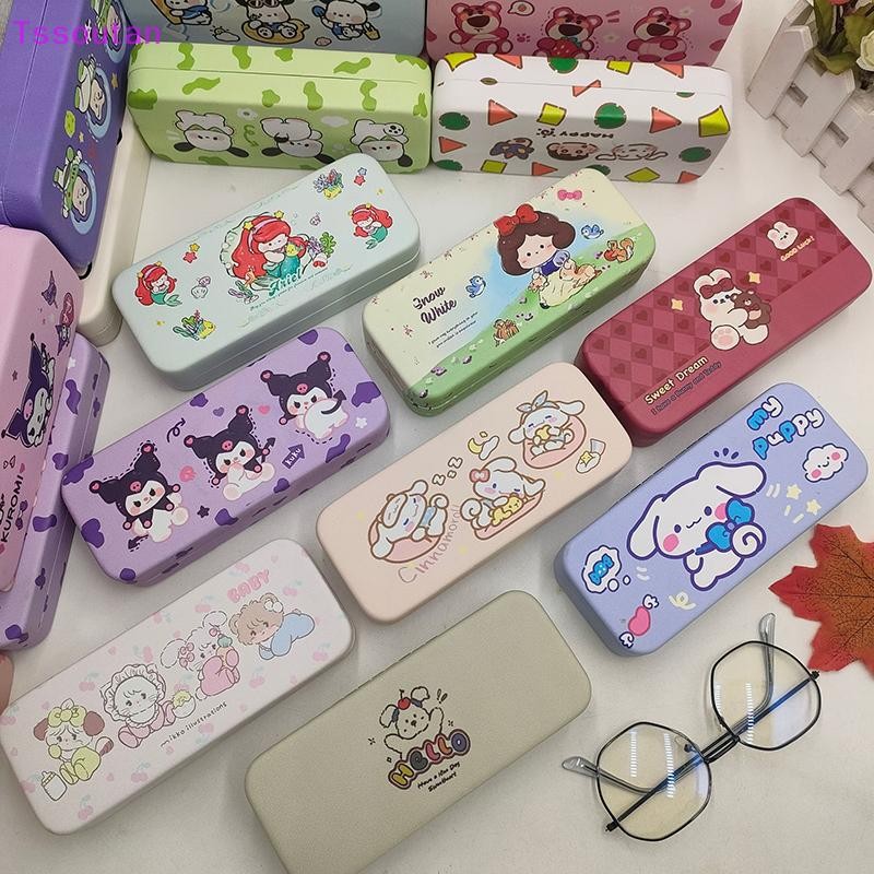 SANRIO [TSST] ใหม่hello Kitty Y2Kแว่นตาSanrio Kawaiiสัตว์Kuromi Pochaccoการ์ตูนน่ารักแว่นตากันแดดกล่องเก็บแบบพกพาAnti-Fallของเล่นTAN