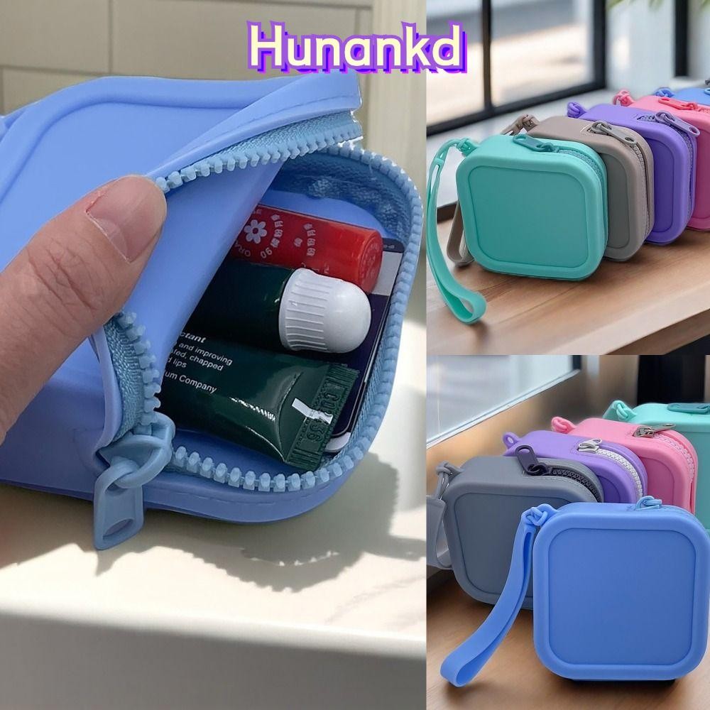 กระเป๋าเดินทาง HUAN,ซิปซิลิโคนออแกไนเซอร์กระเป๋าสตางค์กระเป๋าใส่เหรียญ,วินเทจกันน้ําหูฟังกระเป๋าผู้หญิงสาว