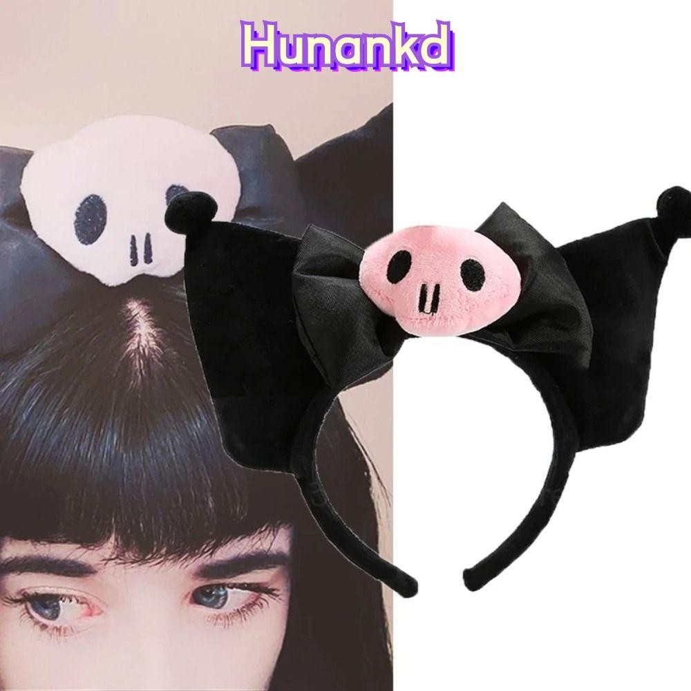 Huan Kuromi แถบคาดศีรษะ, การ์ตูน Sanrio Plush ฮาโลวีน Skull ผม Hoop, Kawaii ของขวัญล้างหน้า Hairband ฮาโลวีน Prop