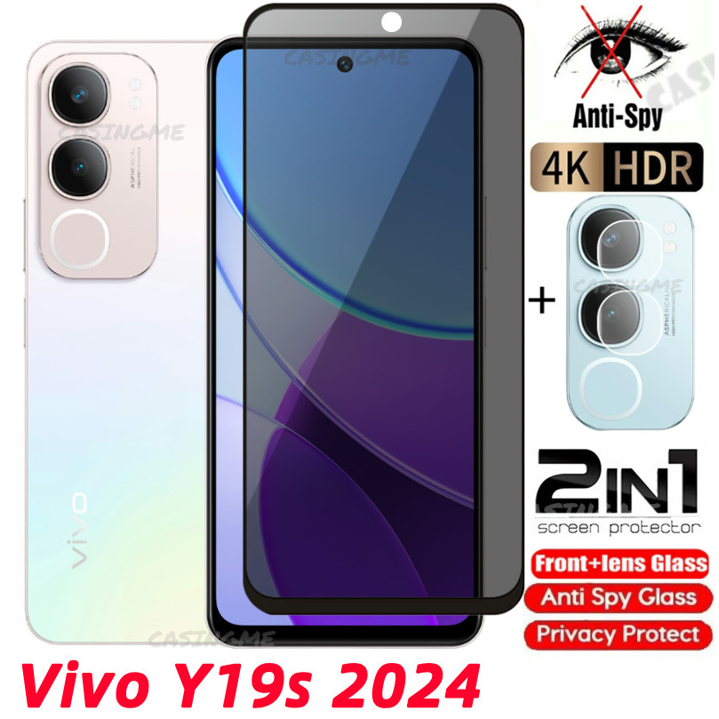 Vivo Y19s 2024 กระจกนิรภัยส่วนตัว Anti-Spy คลุมทั้งหมดปกป้องหน้าจอ Anti Peek ฟิล์มความเป็นส่วนตัวสําหรับ Vivo Y19s VivoY19s Y 19s Y19 S 4G 5G 2024 Anti Peek ฟิล์มความเป็นส่วนตัว