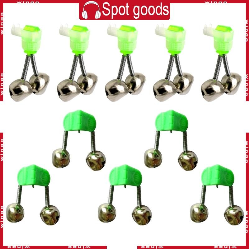 Win 10 ชิ้นตกปลา Rod Bells ตกปลาแหวน Double Alarm Bells Twin Bells แหวนกัดล่อ Rod Bites Indica