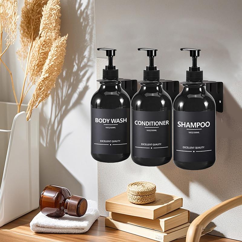 Possbay 500ml Dispenser แชมพูและครีมนวดผมขวดสบู่อาบน้ําพร้อมฉลาก Apothecary Lotion ติดผนังขวดโลชั่นรีฟิล