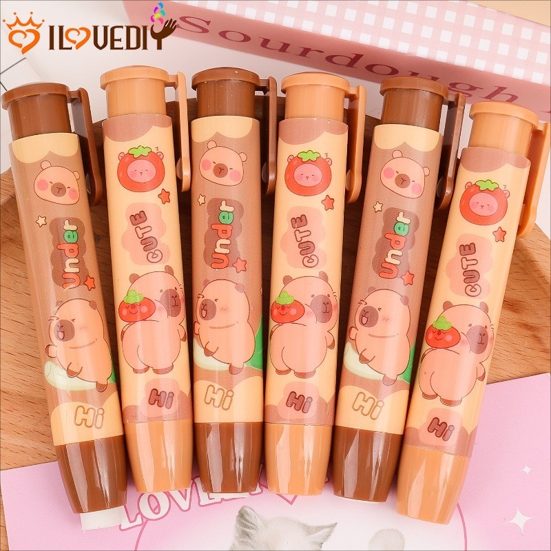 [ แนะนํา ] Capybara Pressing Eraser - การ์ตูน น่ารัก ไร้ร่องรอย นุ่ม แบบพกพา - เครื่องเขียนนักเรียน - ปรับเปลี่ยนเครื่องมือลบ - ยางวาดเขียน - อุปกรณ์การเรียนในสํานักงาน
