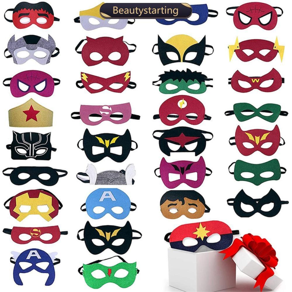 Beautystarting ฮาโลวีน Superhero หน้ากากคริสต์มาสวันเกิด Spiderman Hulk Iron Man คอสเพลย์หน้ากากสําหรับเด็กเด็ก B9I3
