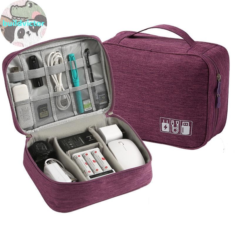 Buildvictor New Travel Digital Data Line Storage Bag ความจุขนาดใหญ่ Anti-Masturbation Grid Multi-functional หูฟัง Charger กระเป๋า TH