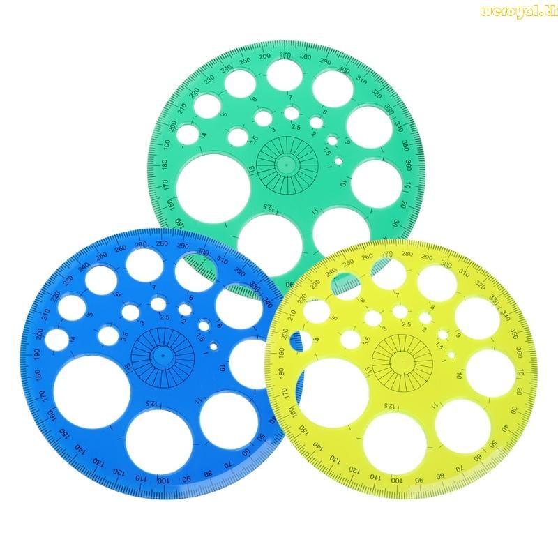 เรารอยอัล 360 องศาไม้โปรแทรกเตอร์ไม้บรรทัดรอบทั้งหมดแม่แบบวงกลมโรงเรียนร่างอุปกรณ์