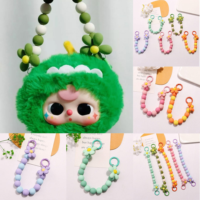 สายคล้อง baby three Kimmon สายห้อย พวงกุญแจ ลูกปัดงานเพ้นมือ สายคล้องโทรศัพท์มือถือ ป้องกันการสูญหาย