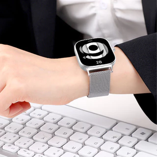 แหวนมิลาน for Redmi watch 6 5 Redmi Watch 4 สแตนเลสอุปกรณ์โลหะแม่เหล็ก Xiaomi Mi Band 8 Pro / Mi Band 10 9 Pro สายนาฬิกา