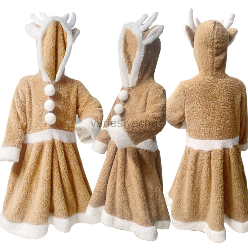Reindeer เครื่องแต่งกายคริสต์มาส Elk ชุดสัตว์คอสเพลย์ Onesies สําหรับเด็กผู้หญิง Mommy