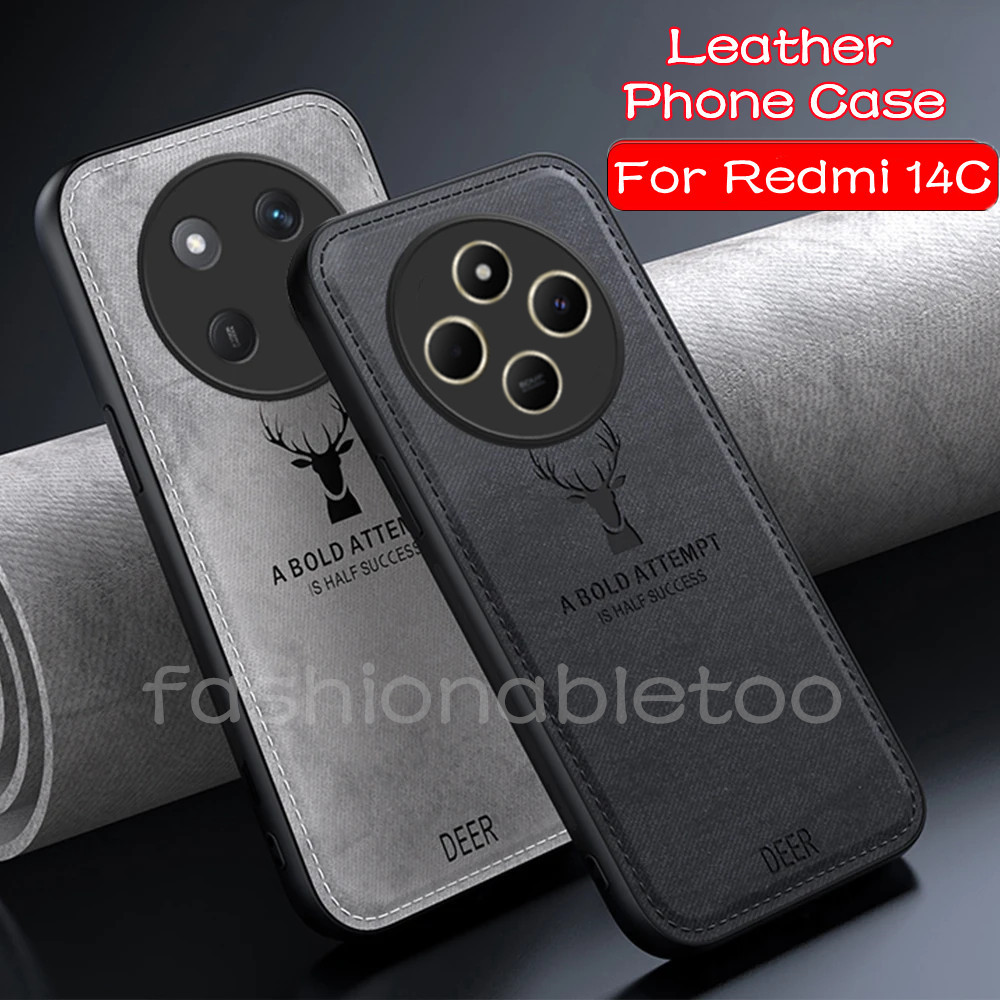 กวางผ้าหนัง Matte Texture เคสโทรศัพท์สําหรับ Redmi 14C 13C 14 C 13 C Redmi14C Redmi13C 4G 5G ปลอก Soft TPU Edge ป้องกันกันชนกันกระแทกปกหลัง