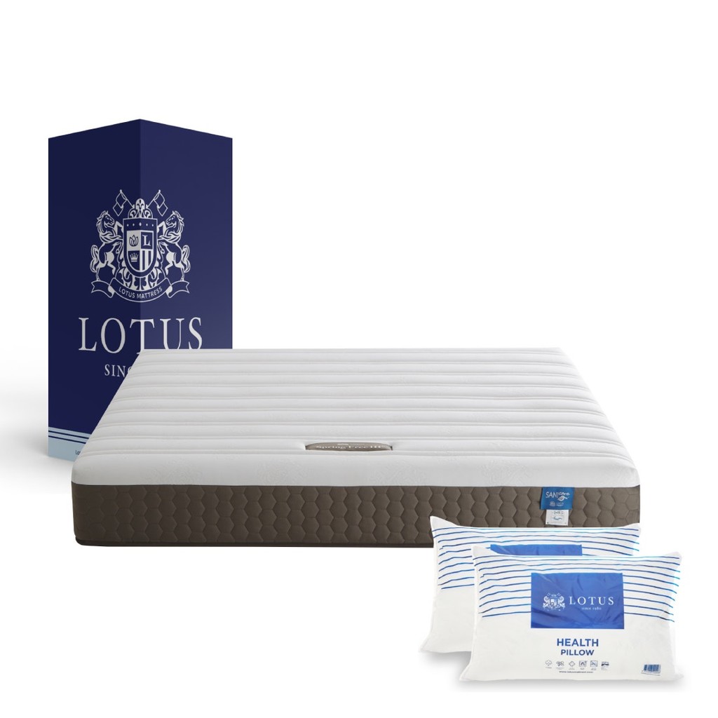 SB Design Square ที่นอนสุญญากาศ Lotus รุ่น  Spring Free III  ขนาด 6 ฟุต แถมฟรีหมอนหนุน 2 ใบ