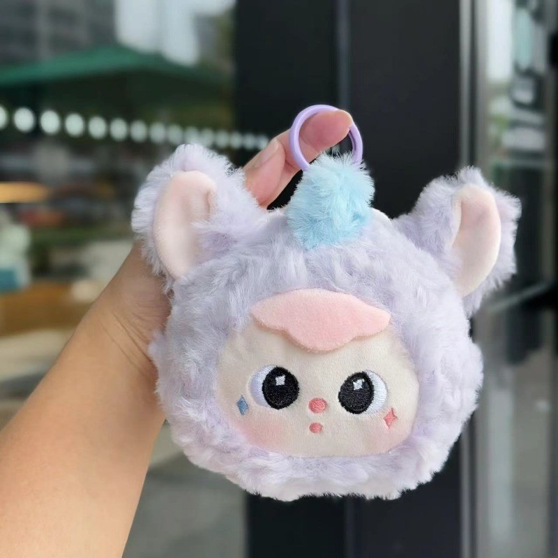 กระเป๋าใส่เหรียญตุ๊กตาสัตว์น่ารักการ์ตูนเด็กสามพวงกุญแจกระเป๋านักเรียนจี้