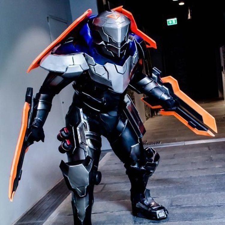 cosplay1:1คอสเพลย์สามารถสวมใส่ได้เต็มรูปแบบชุดเกราะแผน-zed League of Legends ชุดเกราะ Eva รุ่นประกอบฉาก