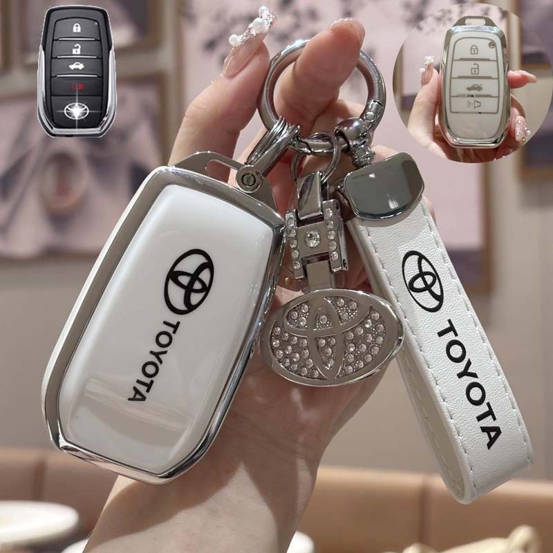 Toyota ฝาครอบกุญแจรถพวงกุญแจสําหรับ Toyota Fortuner legenger/GR SPORT 2022-2024/Fortuner2017-2019 Remote Key Case