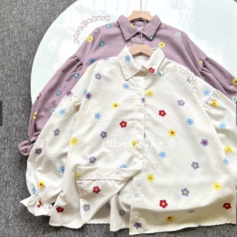 JISOO TOP BLOUSE FLOWER KOREAN