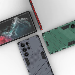เคสป้องกันการกระแทกสําหรับ Samsung Galaxy S25 S24 S23 S22 S21 FE Ultra Plus Anti Shock Armor Shell Stand Case ฝาหลัง