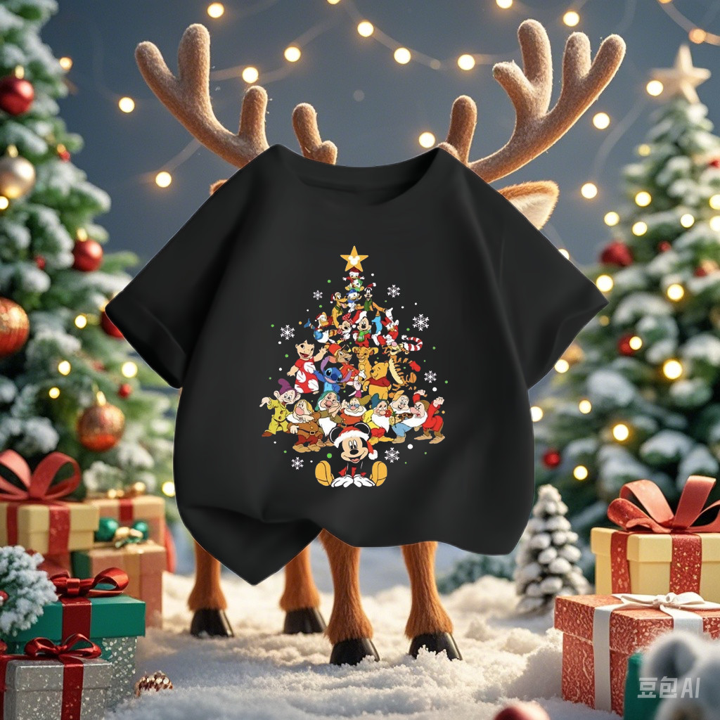 (จัดส่งตลอด 24 ชั่วโมง)KIDS PRINCESS เสื้อยืด Merry Christmas เสื้อยืดคริสต์มาสเด็กแขนสั้น สีแดงน่ารัก S613