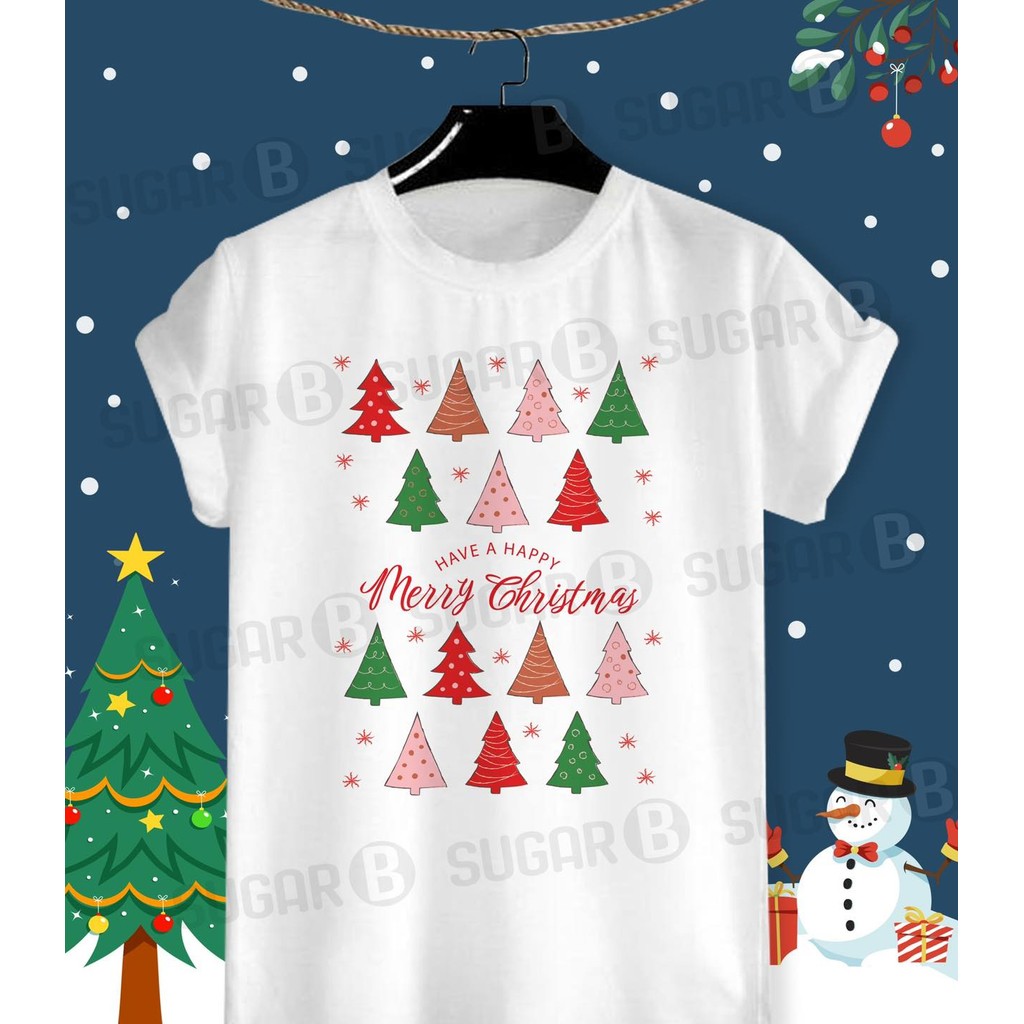 เสื้อยืดวันปีใหม่ Merry Christmas & HNY 2025 ผ้า TK ใส่สบาย สีสันสดใส ไม่ยืดไม่ย้วย
