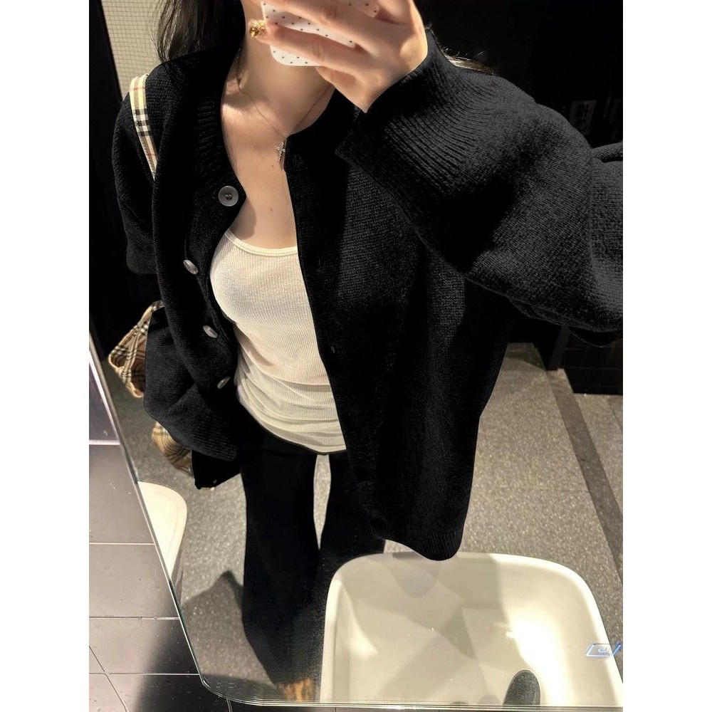 Knitted cardigan women's autumn loose casual high-end feeling spring and autumn outer sweater coat coat winter