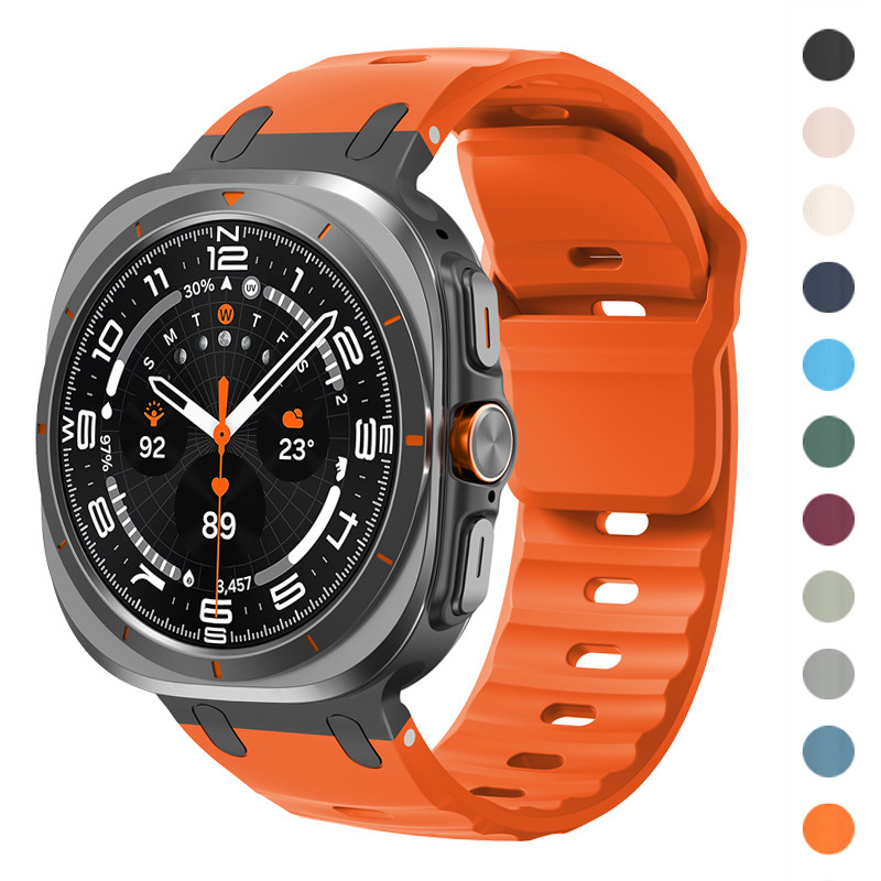 กีฬาซิลิโคนสําหรับ Samsung Galaxy Watch Ultra Strap 47 มม.อุปกรณ์เสริมเข็มขัดโลหะสร้อยข้อมือ correa Galaxy Watch 7 Ultra 47 มม.