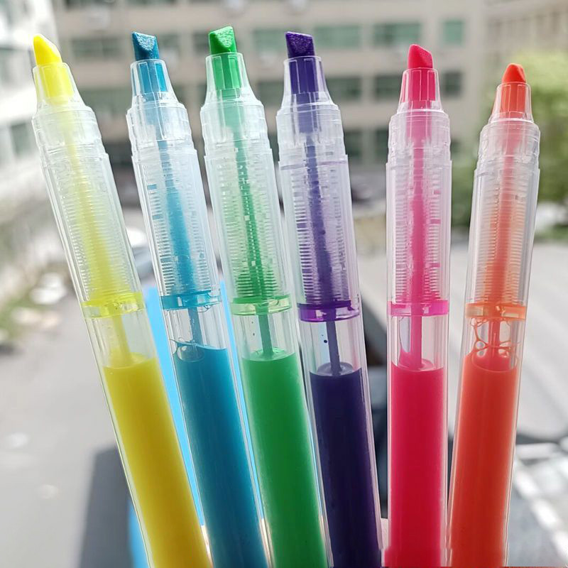 6 สี ปากกาไฮไลท์ ปากกาเน้นข้อความความจุขนาดใหญ่ ปากกาเน้นข้อความ มีให้เลือก DIY วาดรูป ตกแต่งการ์ด ทำบันทึก - รูปที่ 5