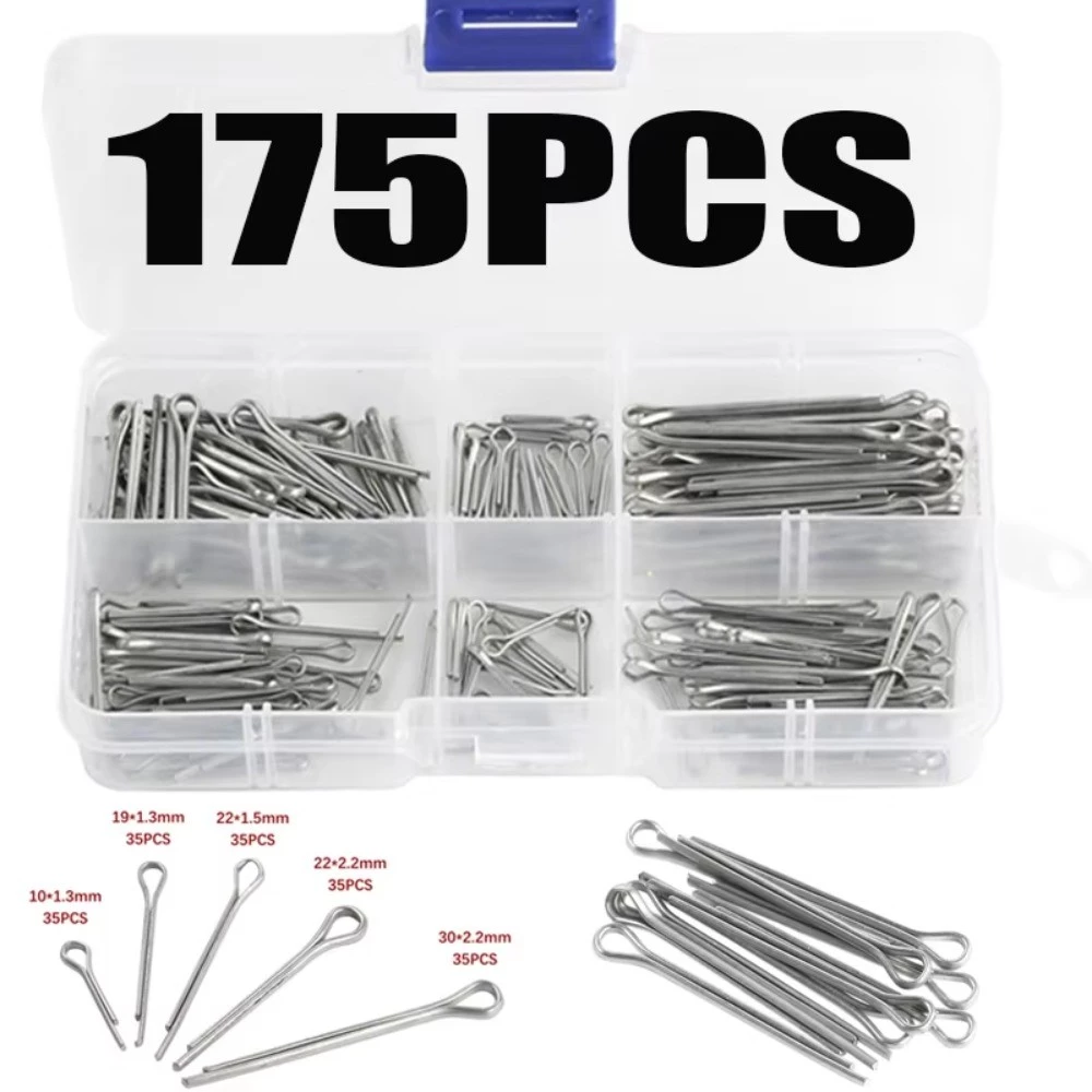 Urlwall 175 ชิ้น Sliver แยก Pins Cotter Fixings ขนาดสารพันสังกะสีเหล็กชุบ Hard Case Link แยก Cotter Pin คุณภาพสูง
