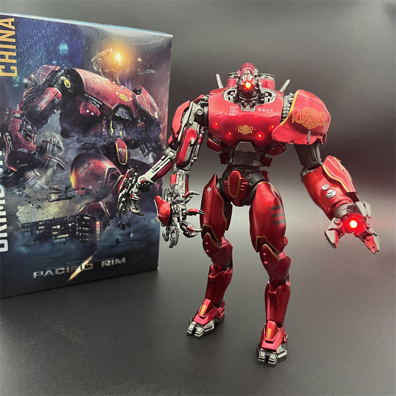 Neca Pacific Rim Mecha คุณภาพสูงชุบด้วยไฟฟ้าพายุเรืองแสงสีแดงจีน Mecha ของเล่นโมเดลที่เคลื่อนย้ายได้