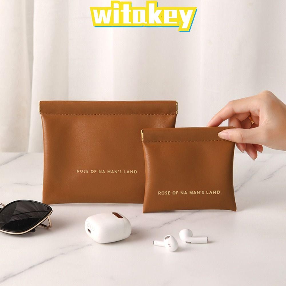 Witakey กระเป๋าแต่งหน้าลิปสติก, กระเป๋าใส่เครื่องสําอาง PU แบบพกพา, แฟชั่น Mini Simple Travel Key กระเป๋าใบเล็กสําหรับผู้หญิงหญิง