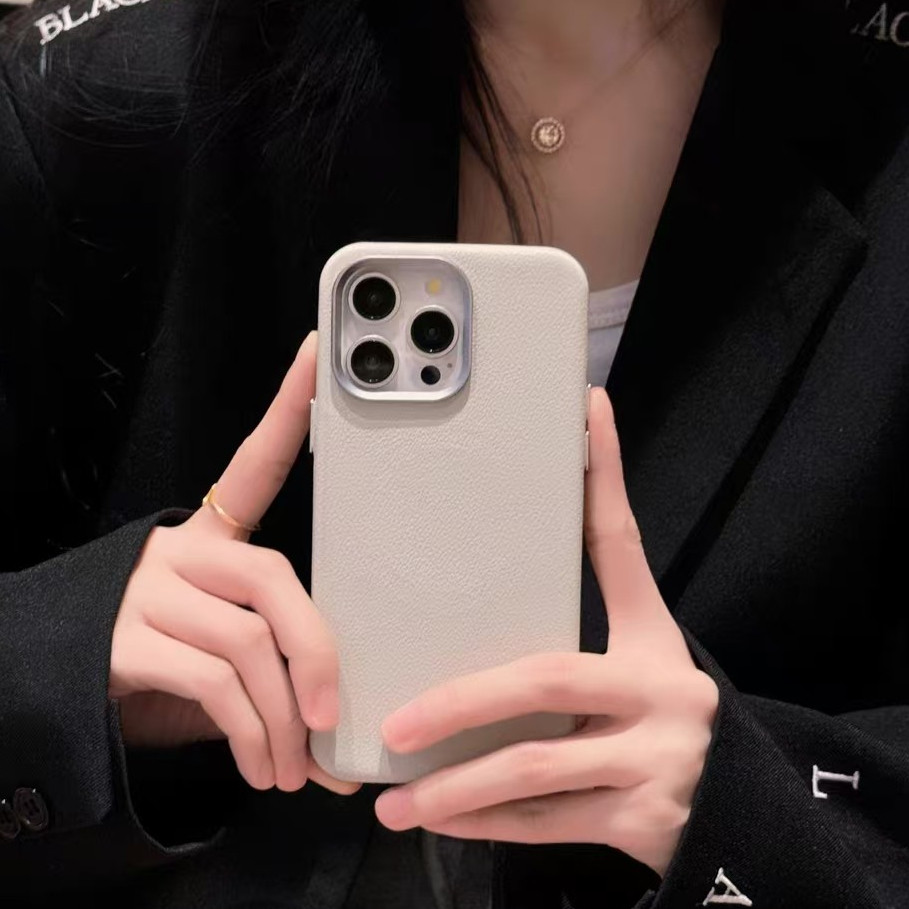 เครื่องหนัง ซิลิโคนนิ่ม เคสโทรศัพท์มือถือแบบนิ่ม สีทึบ เคสไอโฟน สําหรับiPhone 16 15 14 13 12 11 Pro Max 14 15 16 Plus - รูปที่ 6