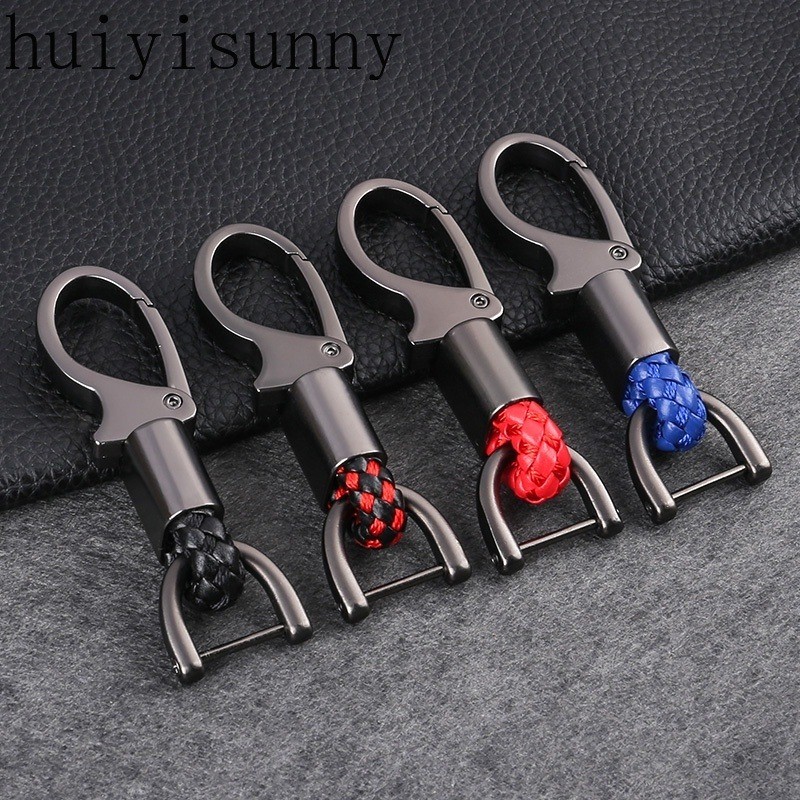 Hys โลหะ + หนัง Keyfob พวงกุญแจพวงกุญแจรถจักรยานยนต์รถ Key Chain อุปกรณ์เสริม