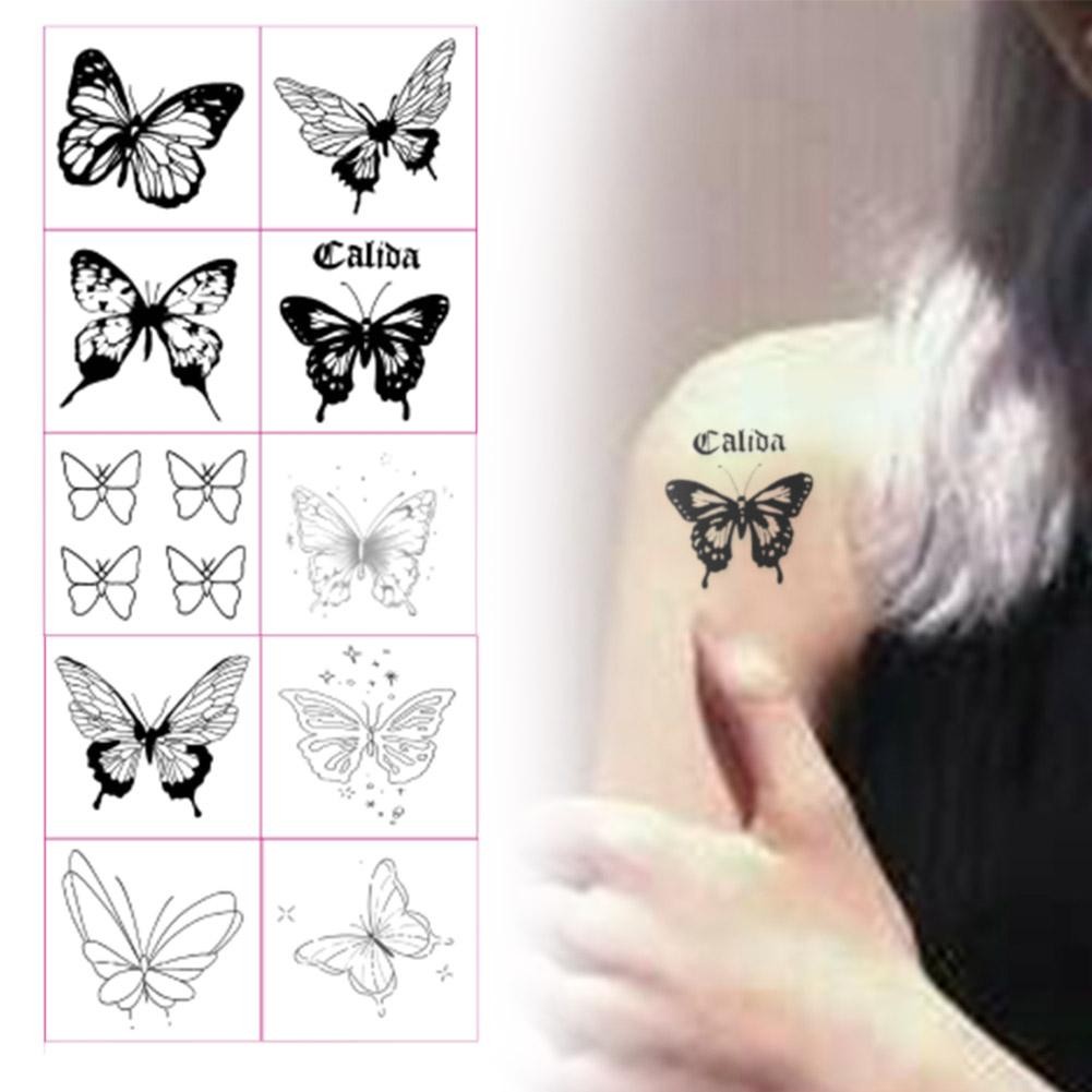 1 ชิ้นปกติ Magic Butterfly Tattoo สติกเกอร์ 5x5 ซม.ผีเสื้อ Tattoo H5G5