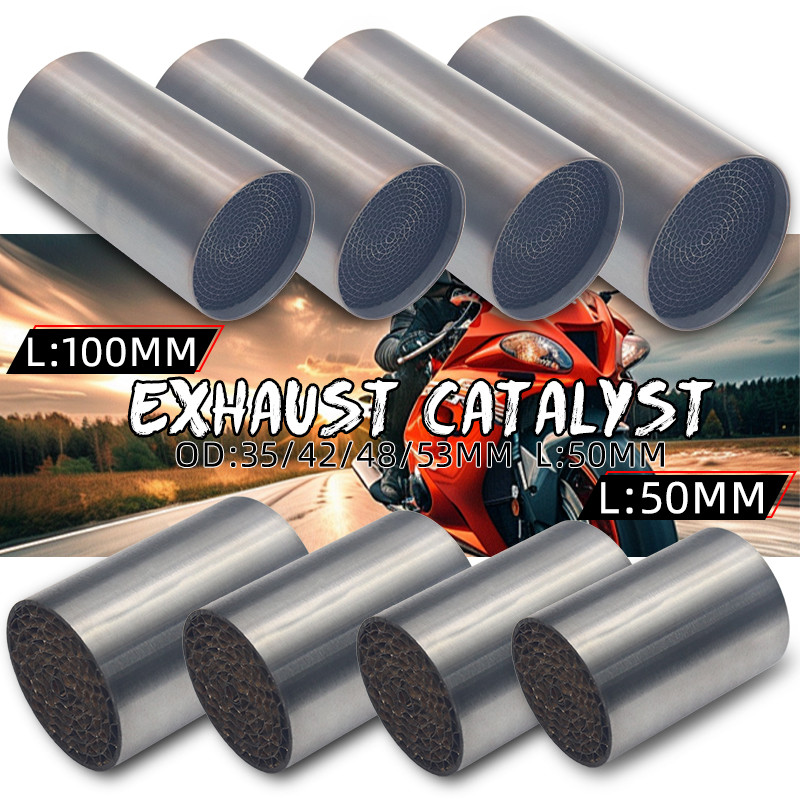 ไอเสียด้านหน้า Mid End Catalyst DB Killer มอเตอร์ไซด์ท่อ Catalyst ท่อไอเสีย Silencer เสียงรบกวน 35/42/45/48/50/53 มม.