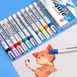 ปากกาเขียนยาง TOYO Paint ปากกา​อเนกประสงค์​ ปากกาเขียนยางรถยนต์ มี 9 สี กันน้ำ Diy
