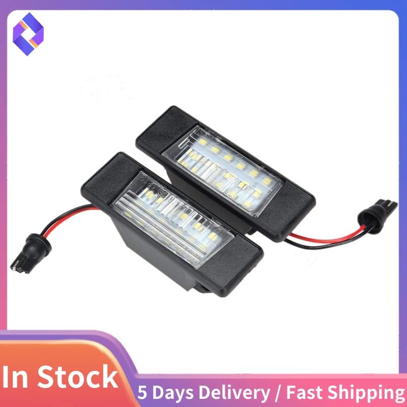 ไฟส่องป้ายทะเบียนรถยนต์ 2 ชิ้น 18LEDs พลาสติกสำหรับ Nissan Qashqai X-Trail Juke Primera ไฟส่องป้ายทะเบียน LED สว่าง