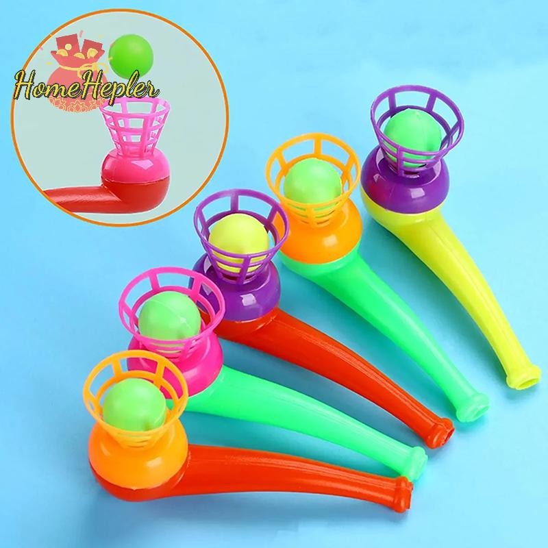 Homehepler 10pcs ระงับ Blow ท่อ Blow Ball Rod เกมเด็ก Balance การฝึกอบรม Floag Blowing Ball Magic Danling ครอบครัวของเล่นเด็กใหม่
