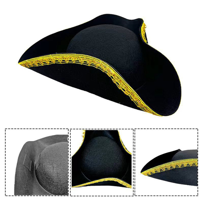 ตลกผู้ใหญ่ Tricorn หมวกคอสเพลย์โจรสลัดหมวกกัปตันหมวกเฉพาะผู้ชายผู้หญิงคอสเพลย์เครื่องแต่งกายอุปกรณ์เสริมการถ่ายภาพประณีต Props