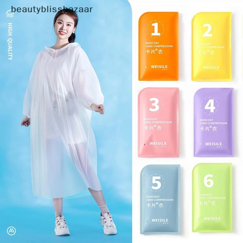 beautyblissbazaar เสื้อกันฝนพกพา ชุดกันฝนเดินทาง ชายหญิง
