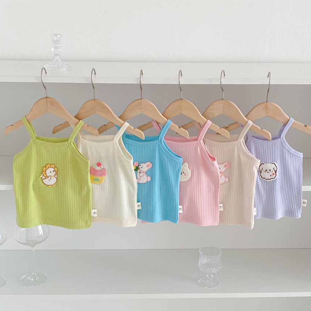 มาใหม่ในช่วงฤดูร้อน2025-เสื้อเด็กผู้หญิงสไตล์เกาหลี,เสื้อฐานแขนกุดแฟชั่นสําหรับเด็กผู้หญิง,อเนกประสงค์และลําลอง ทีเอส