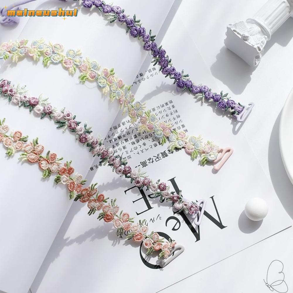 Mainaushui 1 คู่สายรัดไหล่, Anti-slip Elastic Floral Bra สายรัดชุดชั้นในดอกไม้โพลีเอสเตอร์แบบปรับได้เข็มขัดชุดแต่งงาน