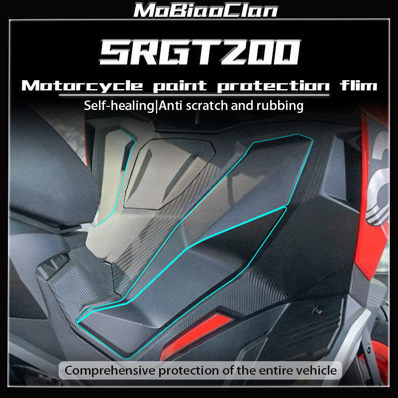 G﻿   สําหรับ Aprilia SRGT200 SR GT 200 srgt200 ที่มองไม่เห็นฝาครอบรถโปร่งใสป้องกันฟิล์มการใช้สติกเกอ